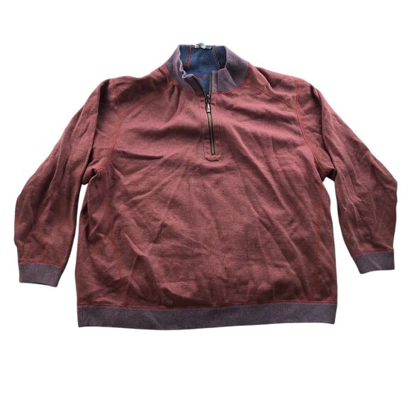 Tommy Bahama Other - Tommy Bahama Mens Sweater Size 2XL Half-Zip Pullover Cozy Casual Outdoors Red